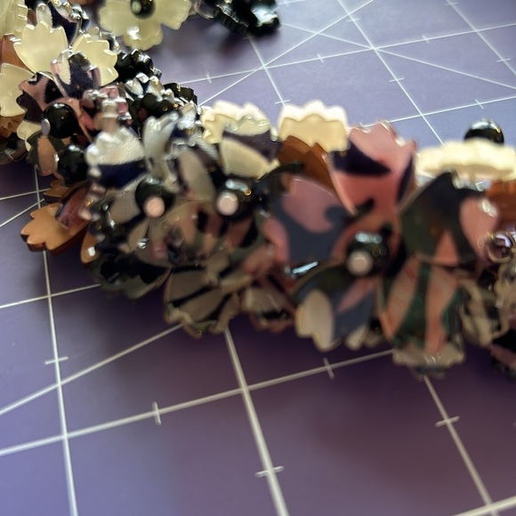 Vintage estate piece by R.J. Graziano chunky floral earthtone statement piece - Picture 5 of 11